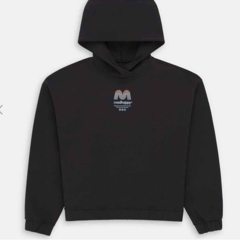 Lululemon X MADHAPPY RELAXED CROP HOODIE BLACK SIZE 16